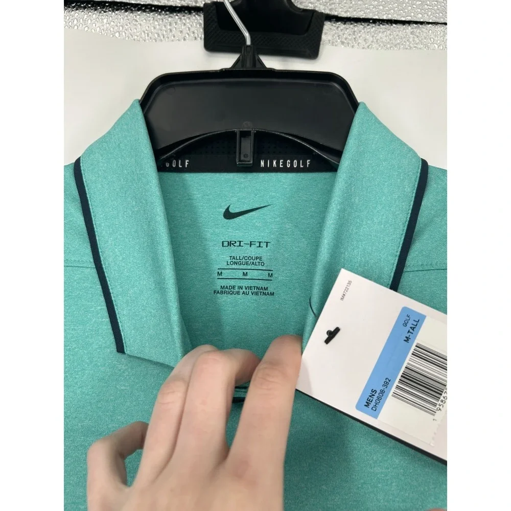 Nike Vapor Golf Polo Shirt MT Medium Tall Teal Short Sleeve Dri Fit DH0608-392